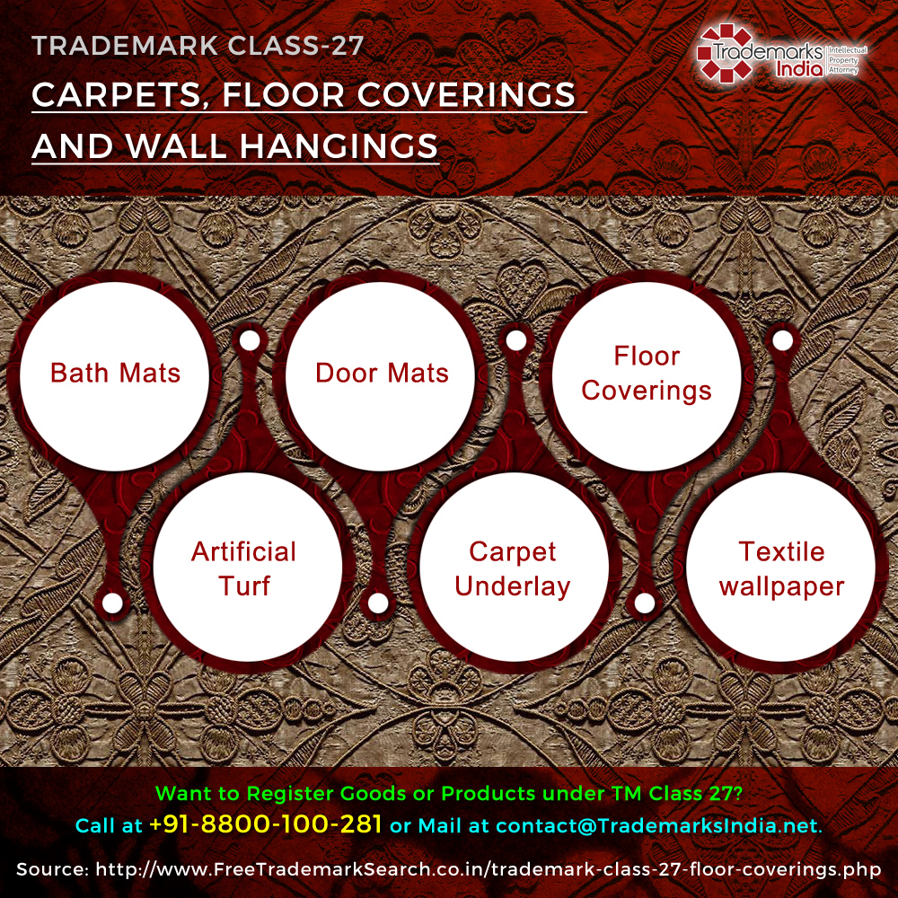 Trademark Class 27 - Carpets, Floor Coverings and Wall Hangings